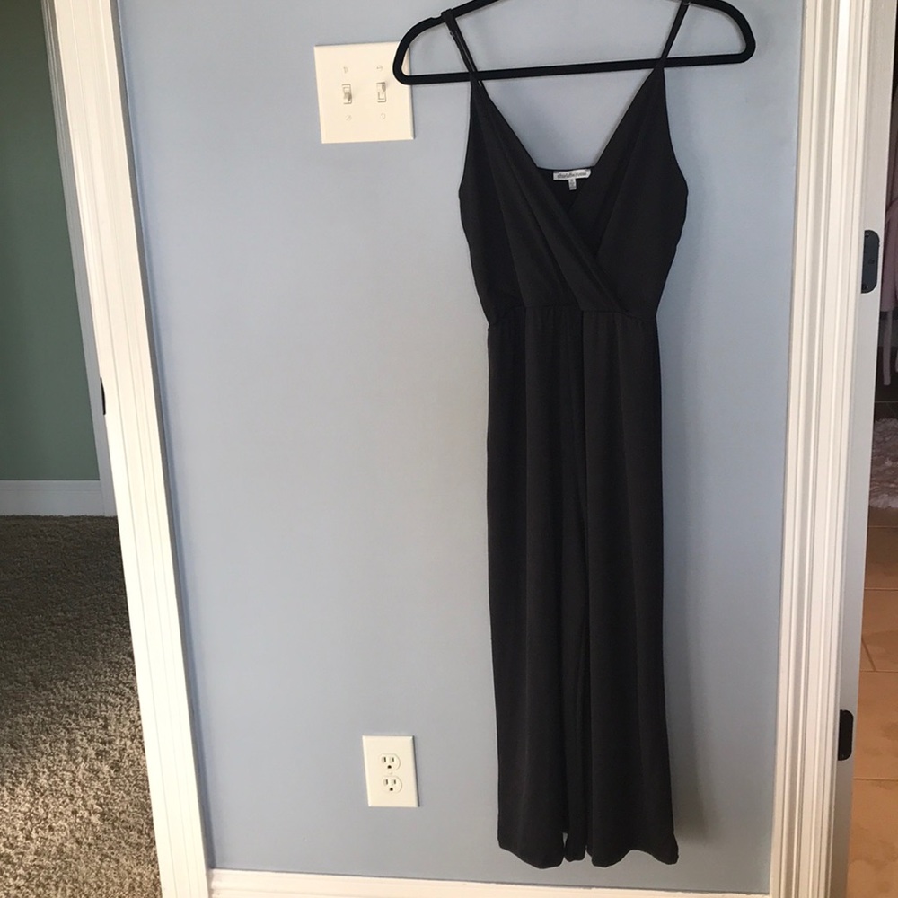 Black Cropped-leg Jumpsuit
